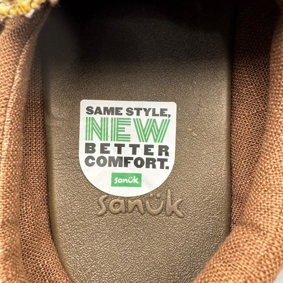 NWT Sanuk Original Sidewalk Surfers Chiba Jute Loafer Brown Men's Size 7 Vegan - Picture 11 of 12